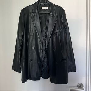 Mango faux leather blazer